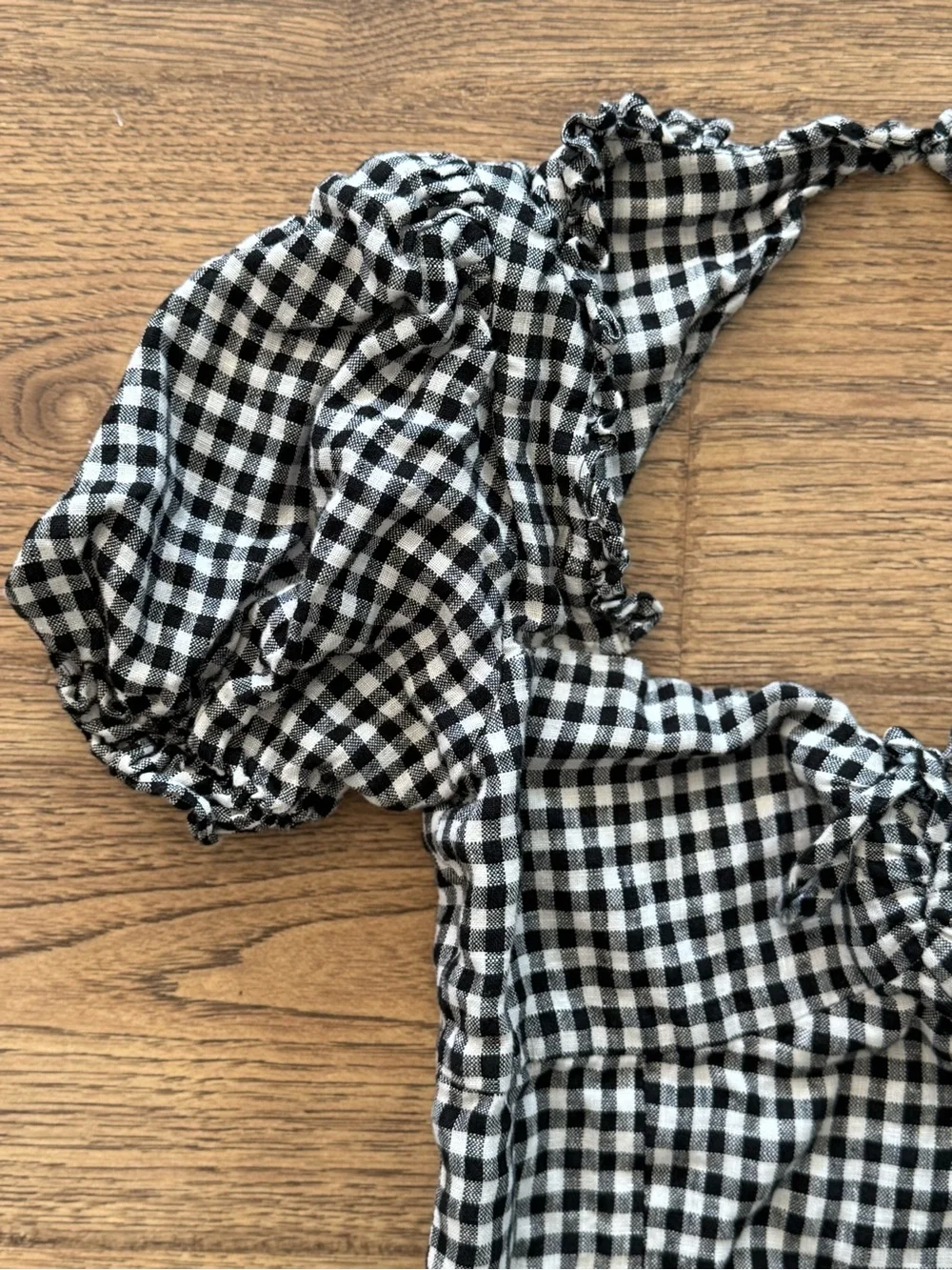 Reformation Black and White Gingham Mini Dress - Picture 3 of 8